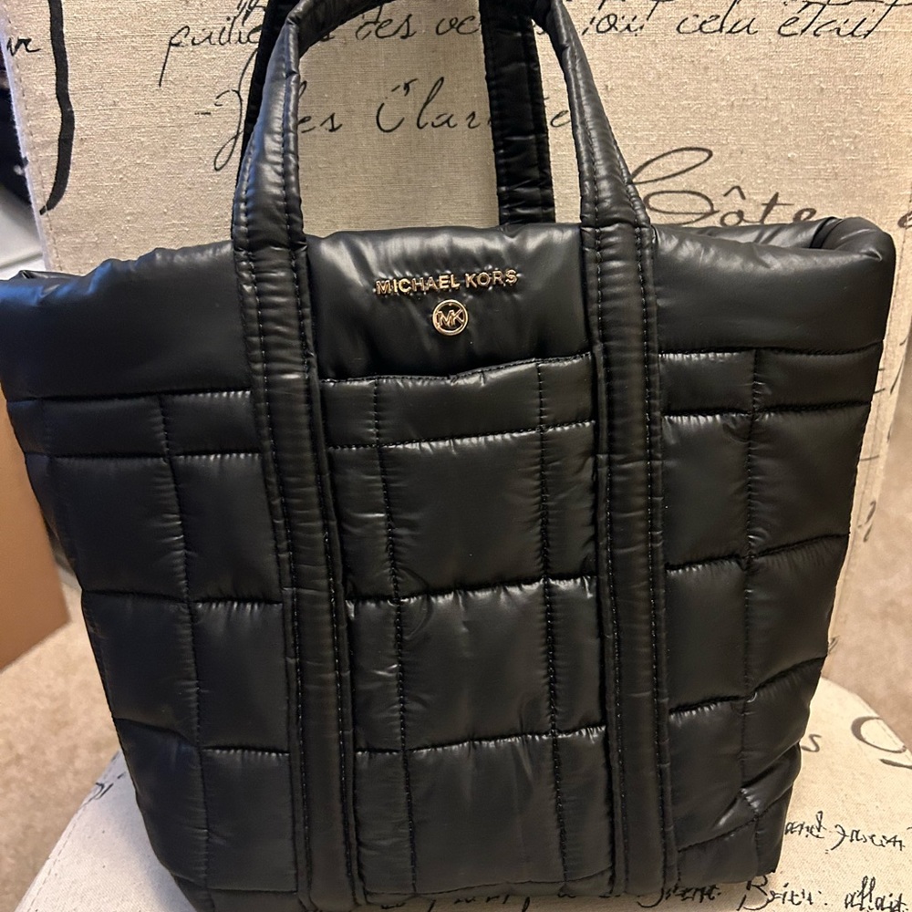 Michael Kors Black Puffer Tote